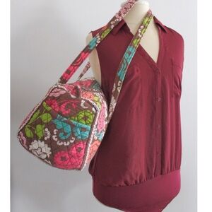 Vera Bradley Duffel Bag Lola Pattern Zipped Preowned
